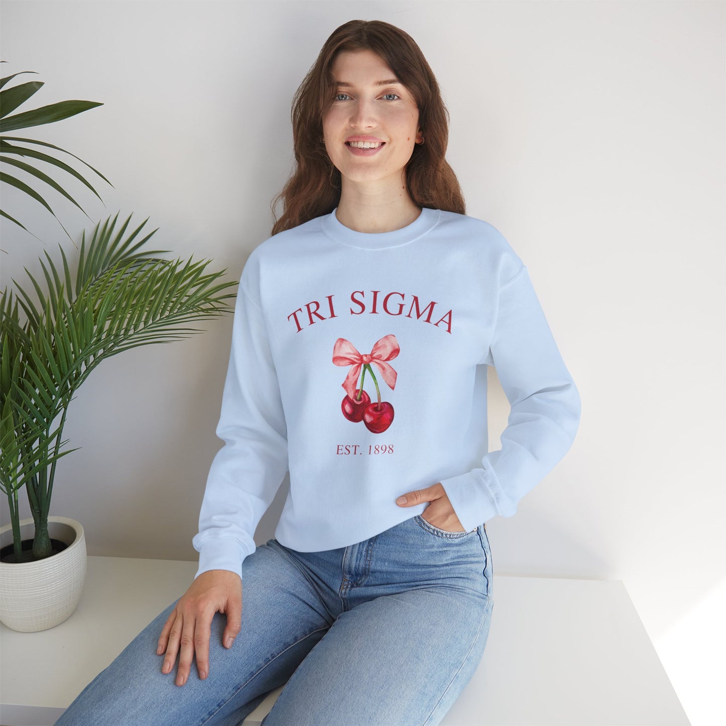 Tri Sigma Cherry Crewneck Sweatshirt - Boots & Co.