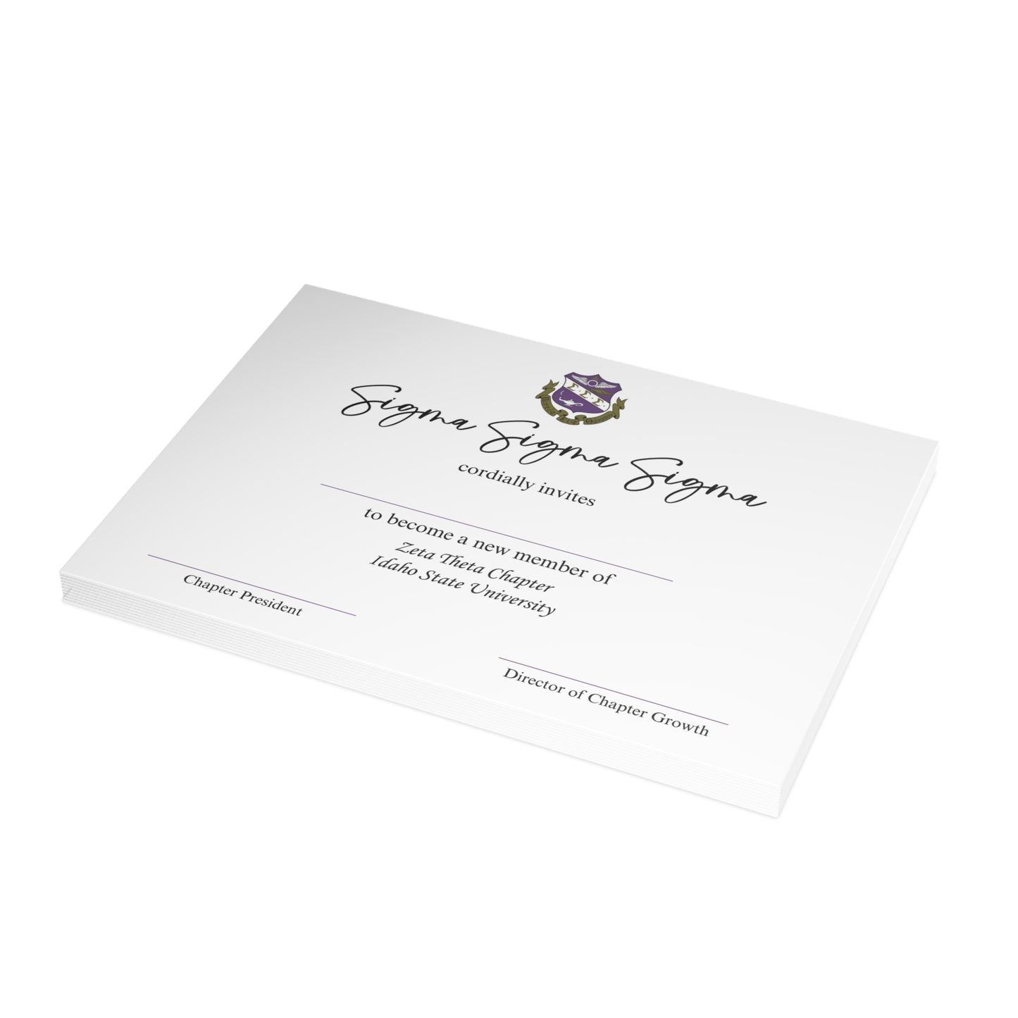 Tri Sigma Bid Day Cards and Envelopes