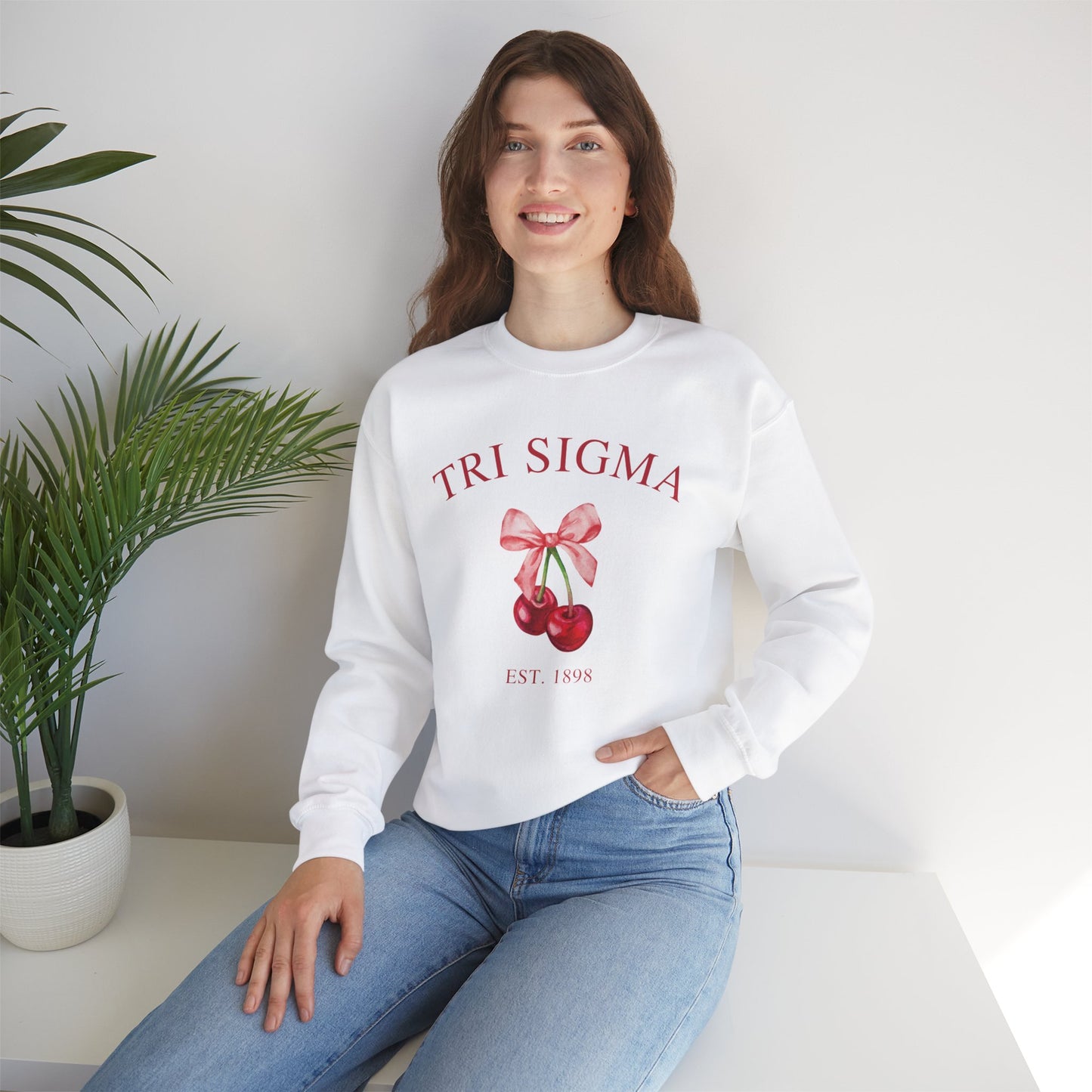 Tri Sigma Cherry Crewneck Sweatshirt