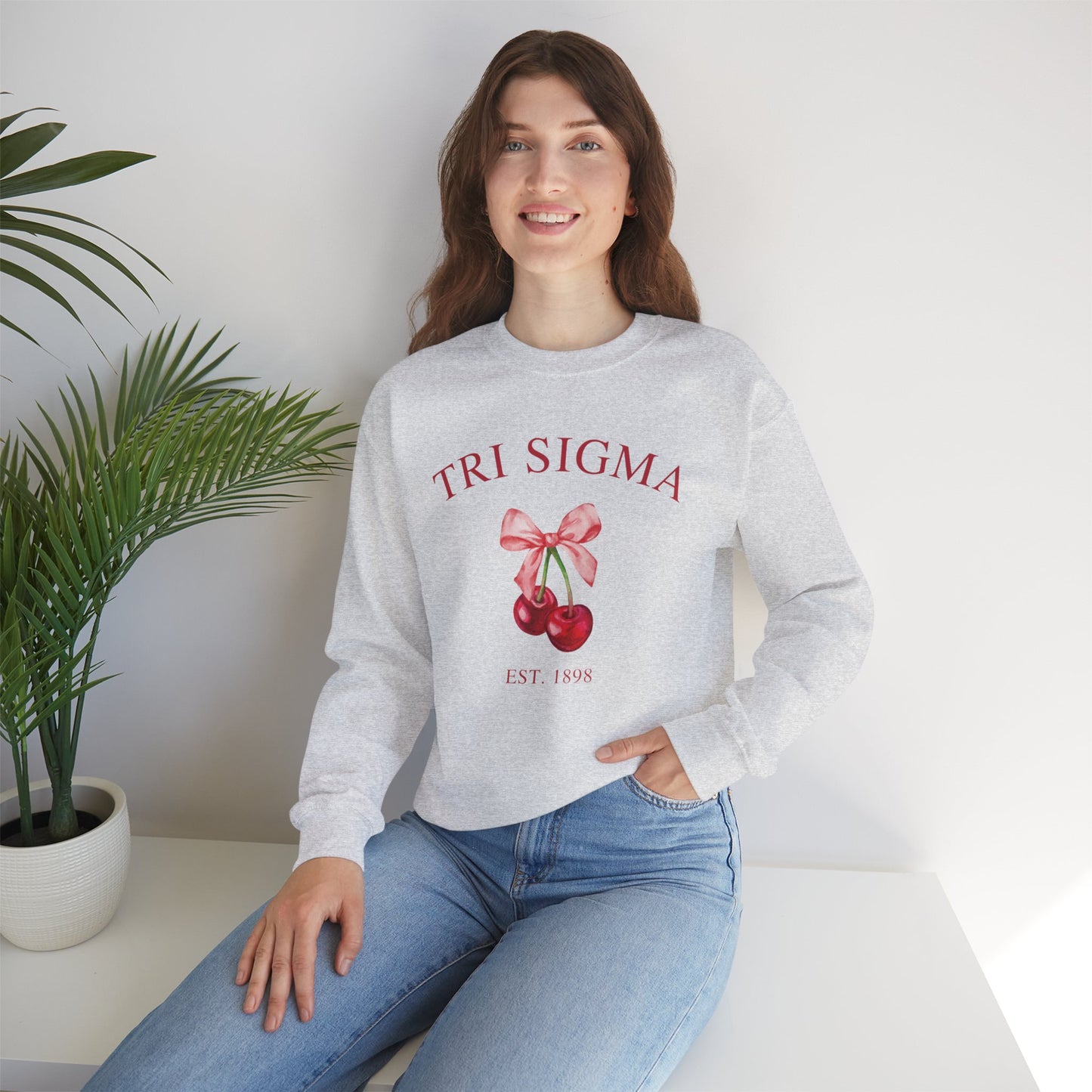 Tri Sigma Cherry Crewneck Sweatshirt