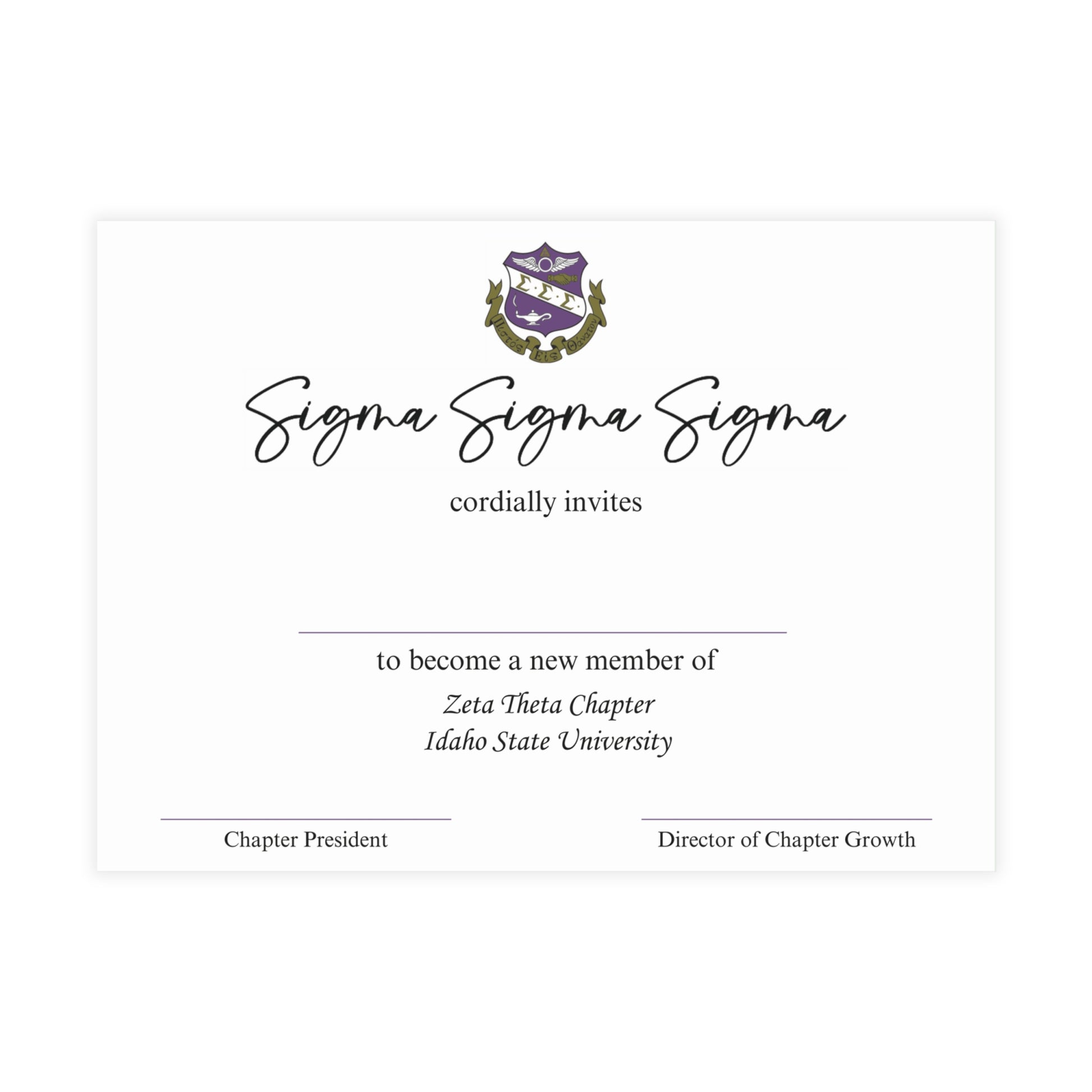 Tri Sigma Bid Day Cards and Envelopes - Boots & Co.