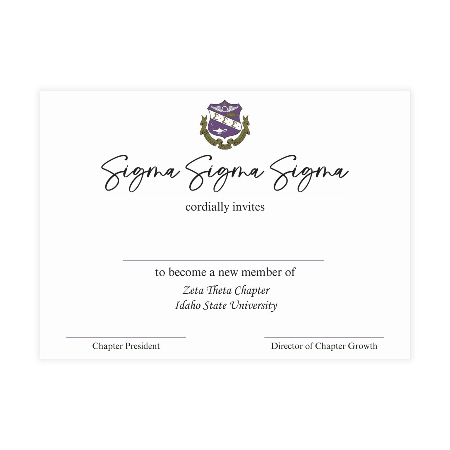 Tri Sigma Bid Day Cards and Envelopes - Boots & Co.