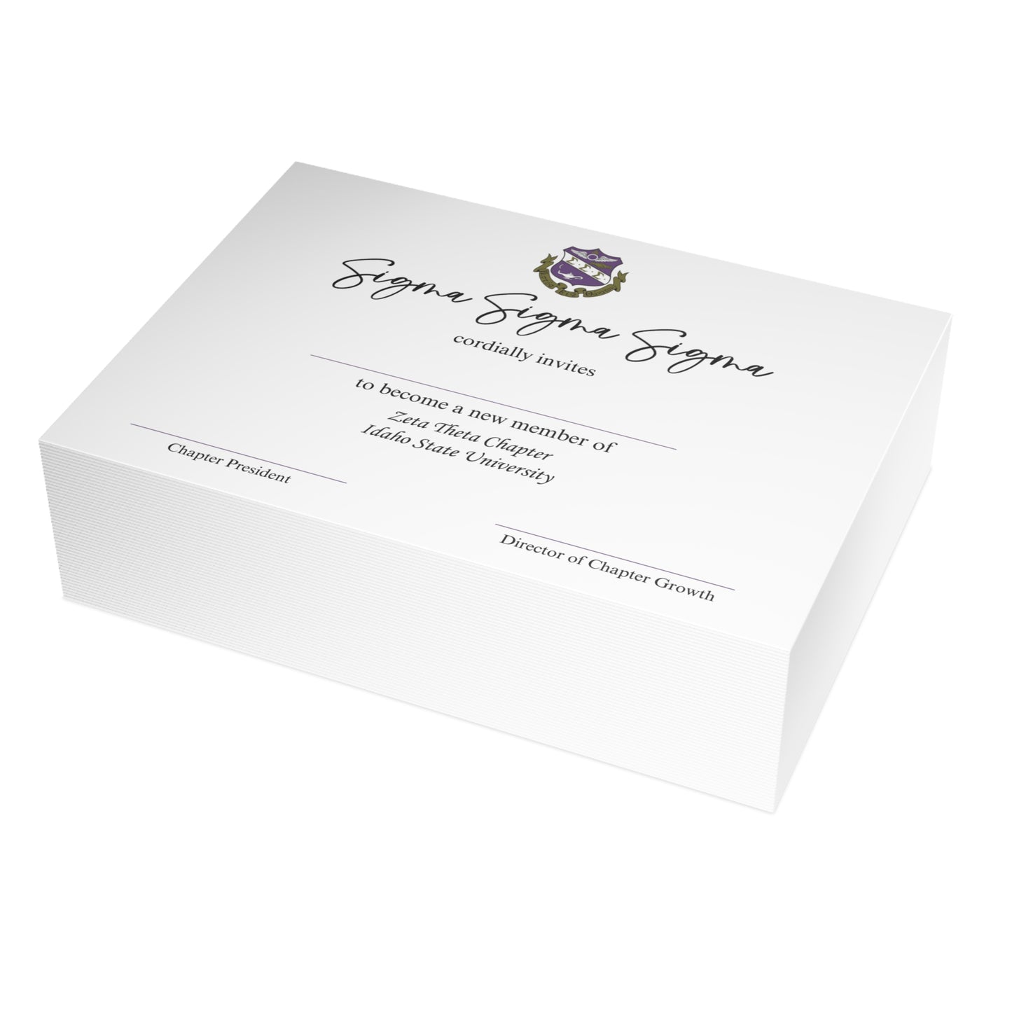 Tri Sigma Bid Day Cards and Envelopes