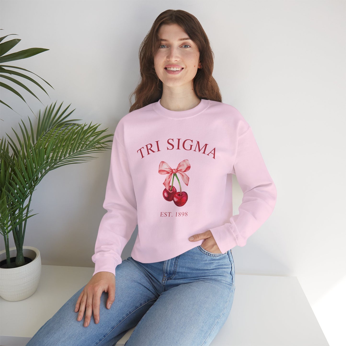 Tri Sigma Cherry Crewneck Sweatshirt