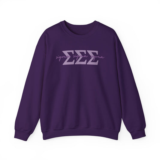 Simple Cursive Tri Sigma Crewneck - Boots & Co.