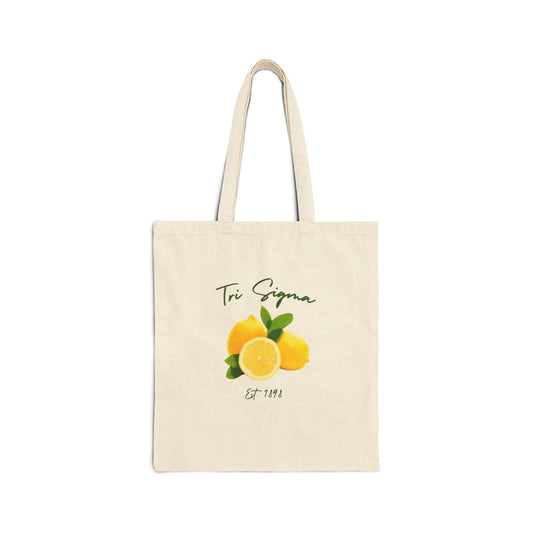 Tri Sigma Lemon Canvas Tote Bag - Boots & Co.