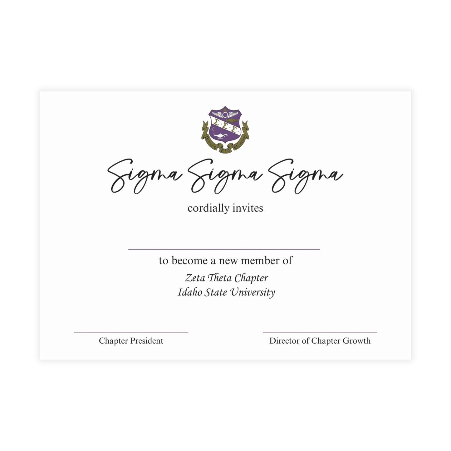 Tri Sigma Bid Day Cards and Envelopes