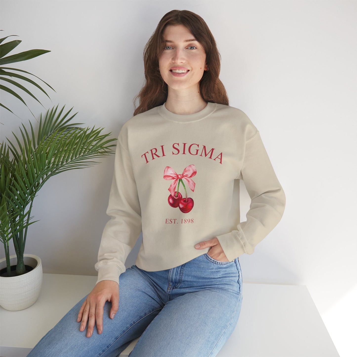 Tri Sigma Cherry Crewneck Sweatshirt