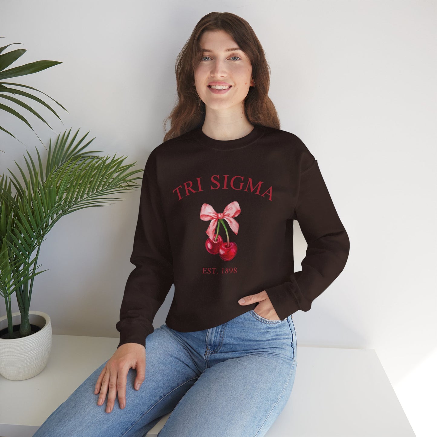 Tri Sigma Cherry Crewneck Sweatshirt