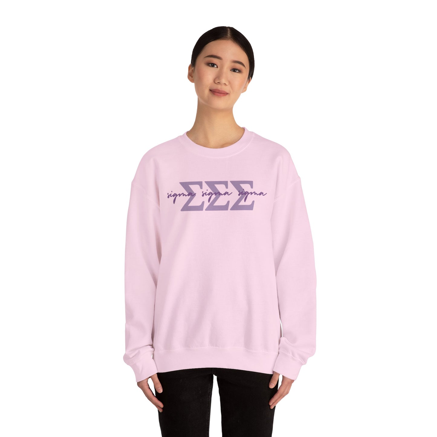 Simple Cursive Tri Sigma Crewneck - Boots & Co.